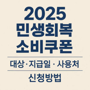 2025 민생회복 소비쿠폰-대상 지급일 사용처 신청방법